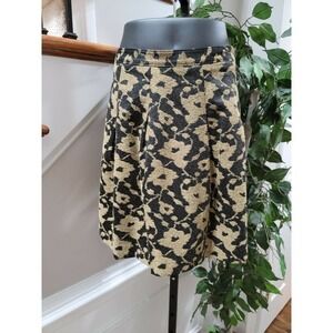 Loft Women's Multicolor Polyester/Rayon Elastic Waist Knee Length Flare Skirt 04